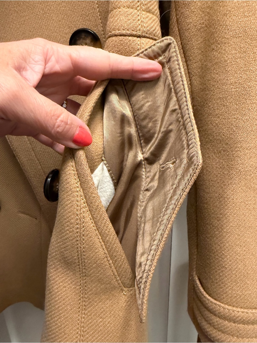 Burberry Brit Women’s Classic Camel Wool Cashmere Blend Peacoat Size 10 - Picture 4 of 17